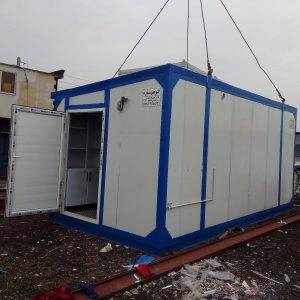 کانکس آزمایشگاهی ساندویچ پانل 15 متری از نمای بیرون